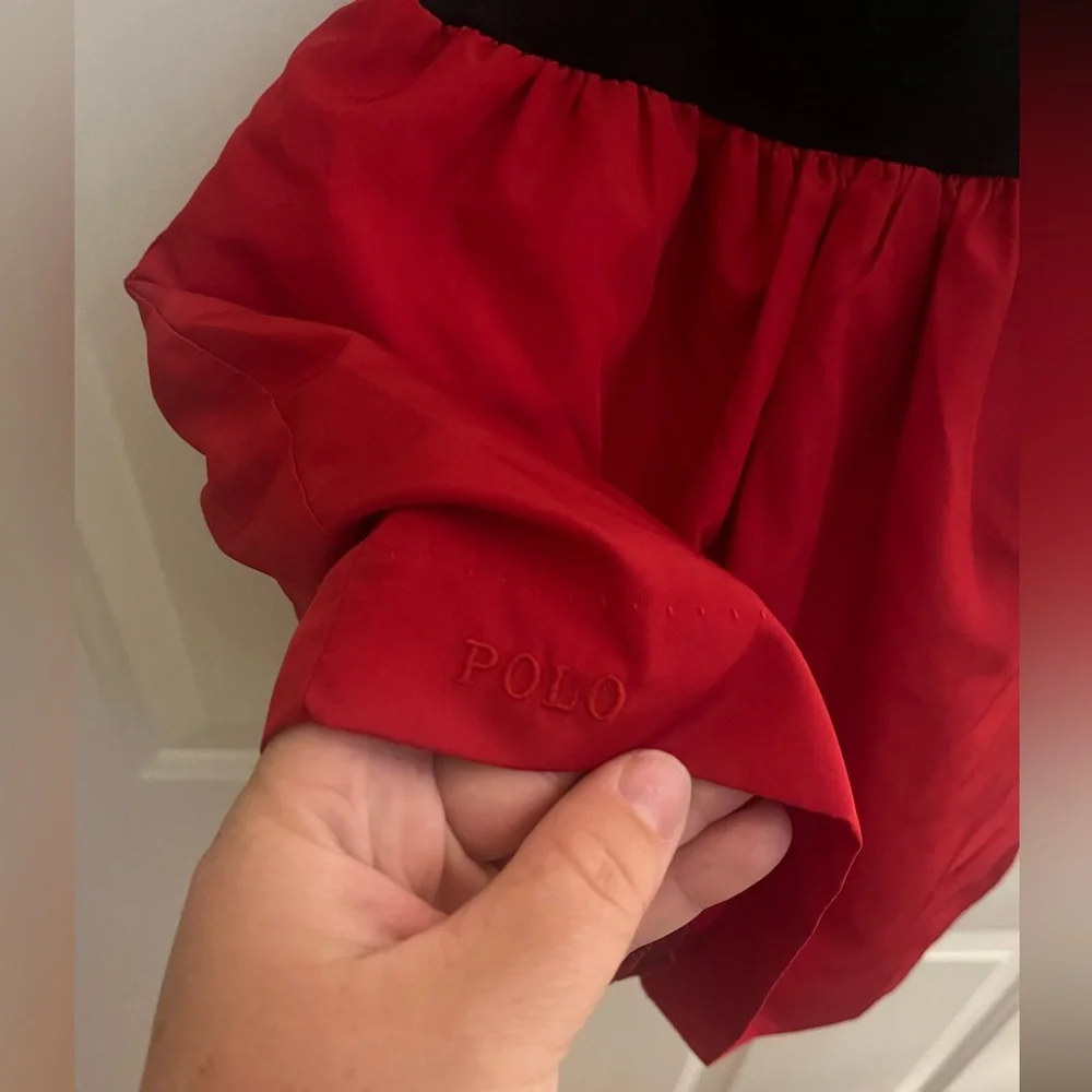Polo Ralph Lauren Little‎ Girls Red and Black Fit and Flare Holiday Dress Sz 24M